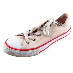 Converse Boys' All Star Casual Shoes Size 4 Beige‎ Canvas Lace Up Classic Style